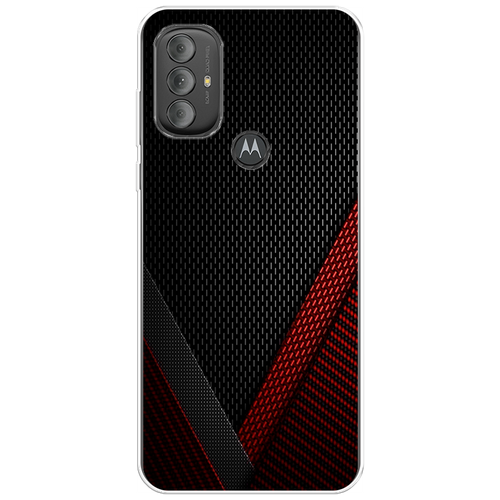 Силиконовый чехол на Motorola Moto G Power 2022 / Моторола Мото G Пауэр 2022 Красный карбон силиконовый чехол на motorola moto g power 2022 моторола мото g пауэр 2022 подмигивающий котенок