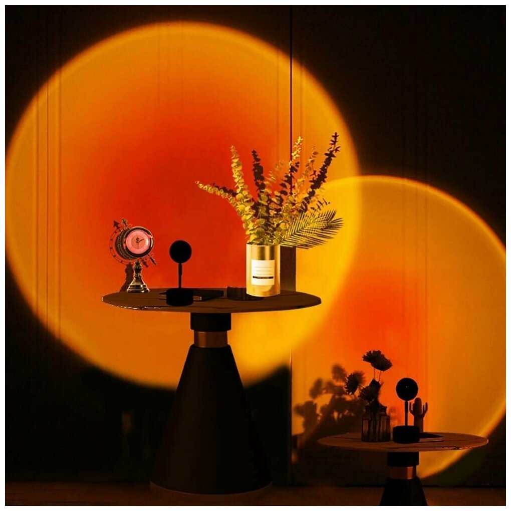 Декоративный светильник с эффектом заката 16 цветов/ Закатная лампа, Настольная / Sunset Lamp - фотография № 13