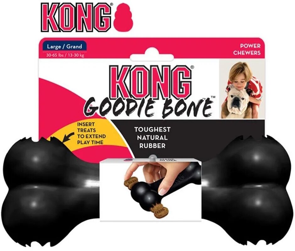 Игрушка Kong Косточка под лакомства для собак крупных пород (13-30кг). Очень прочная. - фотография № 1