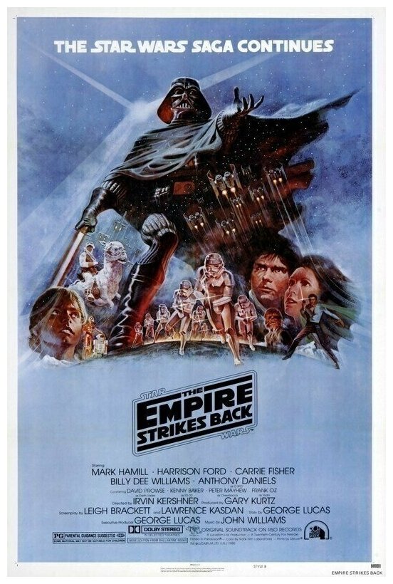 Плакат, постер на бумаге Звездные войны: Эпизод 5-Империя наносит ответный удар (Star Wars Episode V-The Empire Strikes Back). Размер 21 х 30 см