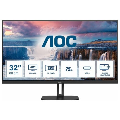 315 AOC Q32V5CE 2560x108075Гц VA LED 169 41ms HDMI DP USB-C 32 4USB 32 20M1 30001 178178 300cd Tilt 2Speakers5w Black 2906400₽