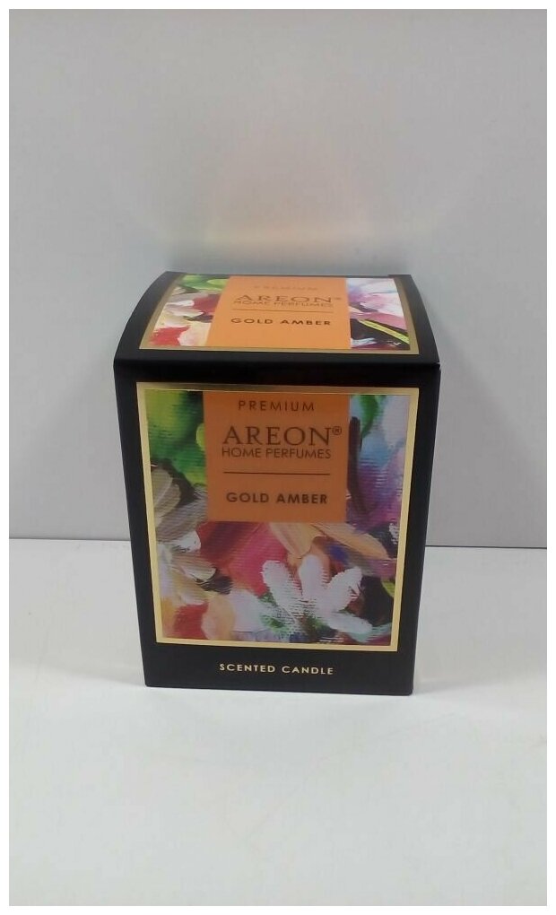 AREON Свеча ароматическая, золотой янтарь / HOME PERFUMES Gold Amber 600 гр - фото №3