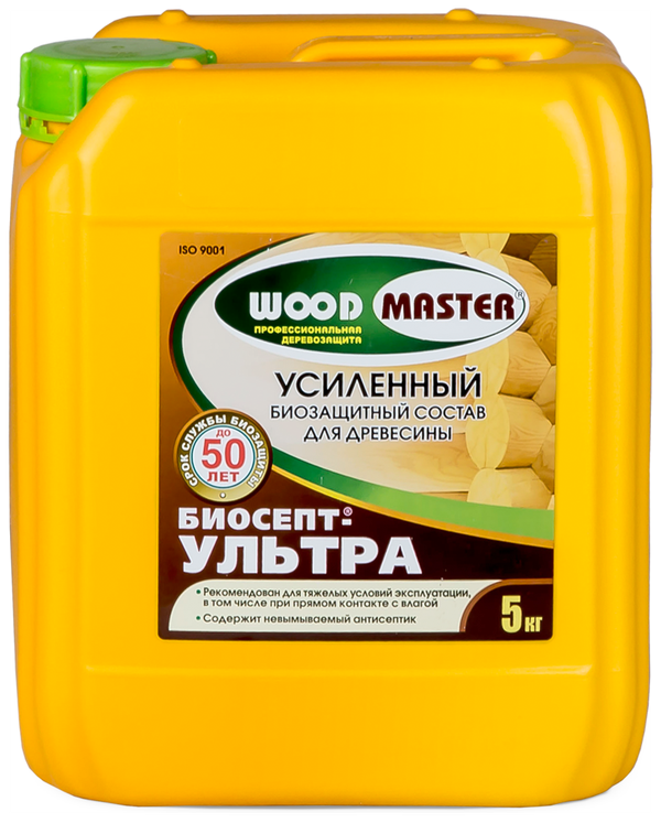 Усиленный биозащитный состав WOODMASTER биосепт-ультра (5кг.)