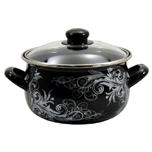 Кастрюля с крышкой Interos 16658 Метелица 4,0 л эмалированная сталь