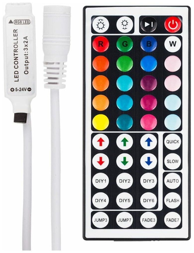 LED мини контроллер ИК(IR) 72 W/144 W 44 кнопки 12 V/24 V
