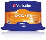 Оптический диск DVD-R диск Verbatim 4,7Gb 16x 50шт. CakeBox (43548)
