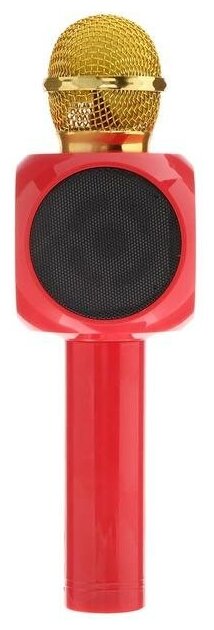 Колонка-микрофон для караоке WS-1816ch, 2х3 Вт, 1800 мАч, подсветка, красный
