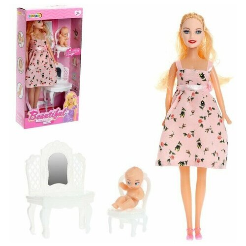 фото Кукла-модель «беременная» с малышом, с аксессуарами, цвет розовый noname