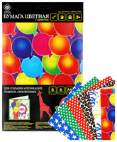 Цветная бумага с многоцветной печатью Фабрика Фантазий, A4, 6 л., 6 цв.