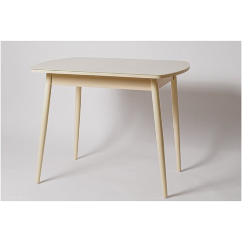 Стол раздвижной со стеклом, винер Mini Кремовый/Кремовый (940(1260)х640х750)