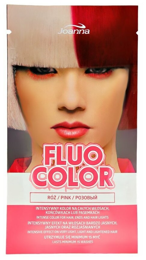 Оттеночный шампунь для волос JOANNA FLUO COLOR тон розовый 35 г