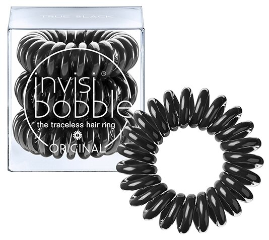 Invisibobble Original True Black - Инвизибабл Ориджинал Резинка-браслет для волос чёрная, 3 шт/уп -