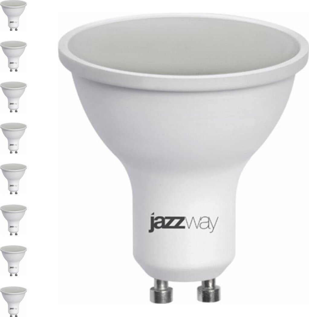 Светодиодная лампа JazzWay Pled Super Power 7W эквивалент 50W 3000K 520Лм GU10 для спотов MR16 (комплект из 8 шт.)