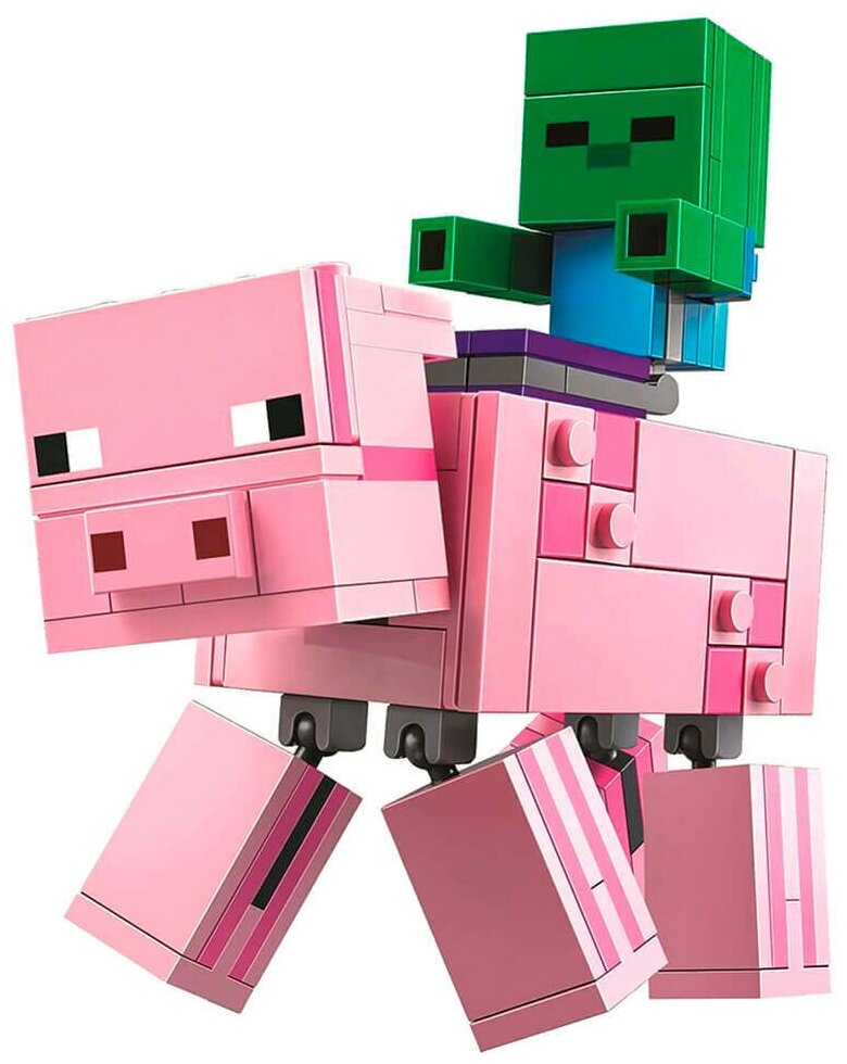 Конструктор Майнкрафт Большие фигурки Свинья и Зомби-ребёнок