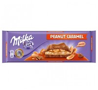 Шоколад Milka молочный с карамельной начинкой с арахисом и с арахисовой начинкой с воздушным рисом и