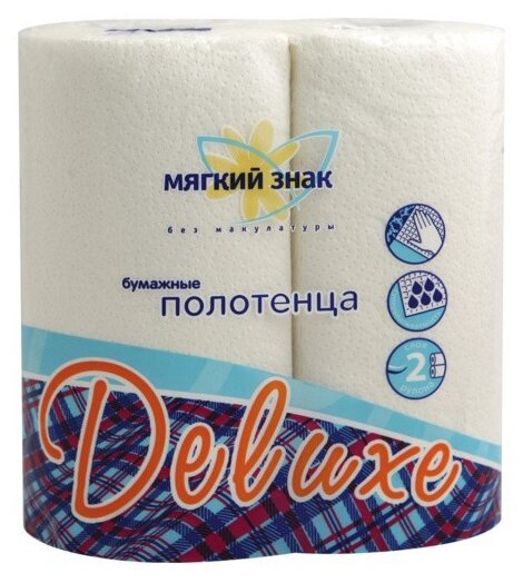 Бумажные полотенца Мягкий знак Deluxe 4 рулона 2 слоя Сясьский ЦБК - фото №4