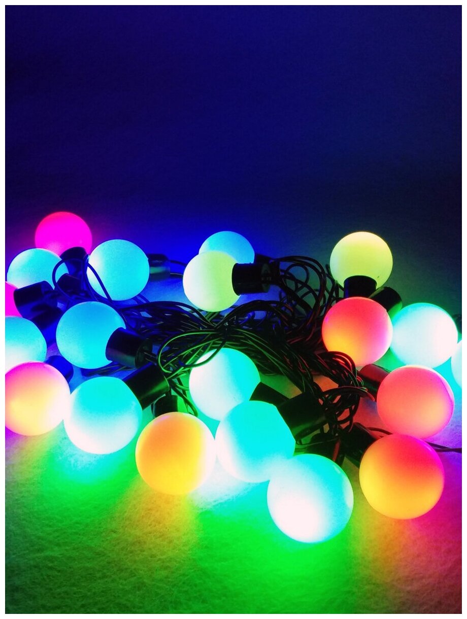 Электрическая гирлянда "Разноцветные шарики"-40 4 метра, 3 цвета, автоматический режим 22 лампы