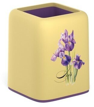 фото Подставка-стакан ErichKrause Forte, Iris, желтая с фиолетовой вставкой 9521653