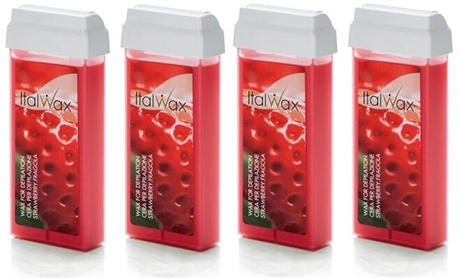 Воск в картридже Клубника ITALWAX NATURA Strawberry,100 мл (комплект из 4 штук)