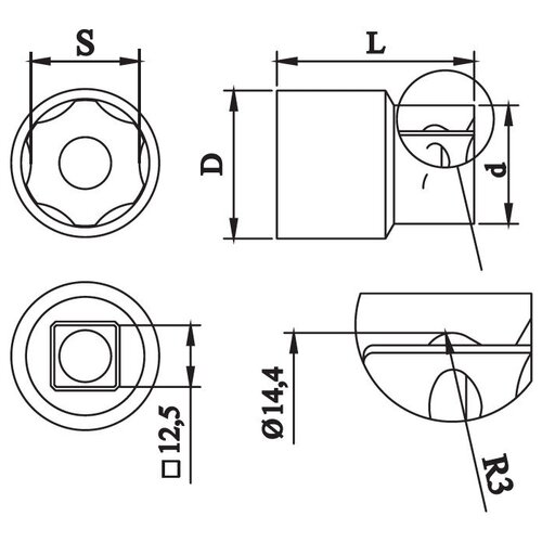 Головка торцовая 1/2