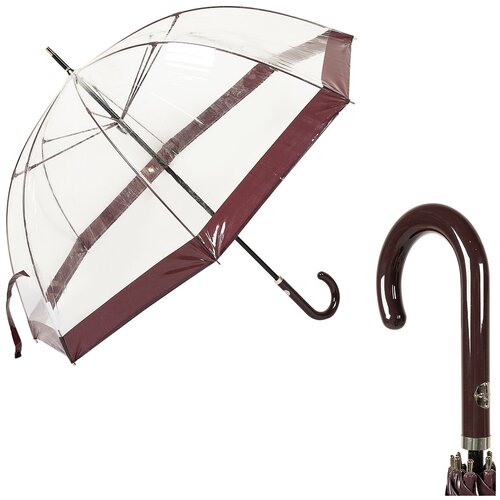Зонт-трость M&P, механика, купол 98 см, 8 спиц, прозрачный, для женщин, бесцветный