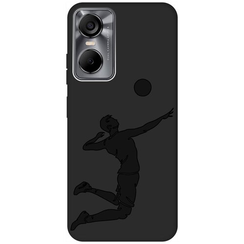 Матовый чехол Volleyball для Tecno Pop 6 Pro / Техно Поп 6 Про с 3D эффектом черный матовый чехол rainbow unicorn для tecno pop 6 pro техно поп 6 про с 3d эффектом черный