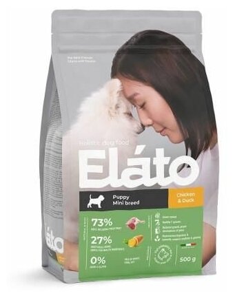Корм для щенков мелких пород Elato с курицей и уткой 0,5 кг
