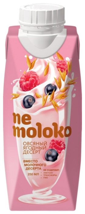 Овсяный напиток nemoloko Овсяный ягодный десерт 10%, 250 мл