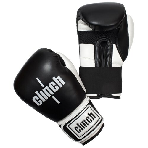 фото Боксерские перчатки clinch punch черный/белый 12 oz