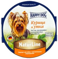 Корм для собак Happy Dog (0.085 кг) 1 шт. NaturLine Нежный паштет. Курица и утка