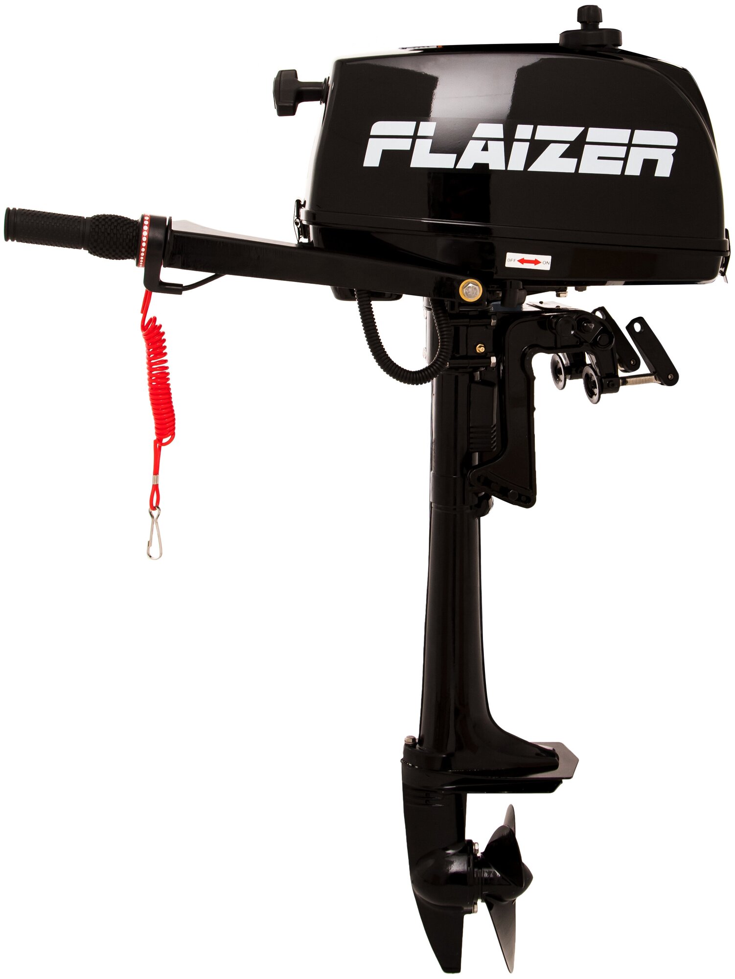 Лодочный мотор бензиновый двухтактный Flaizer FZ3.5HS 3.5 л.с. подвесной для надувной гребной лодки ПВХ