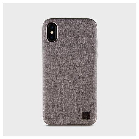 Чехол накладка Uniq Glacier Luxe Kanvas для iPhone X / XS - Grey