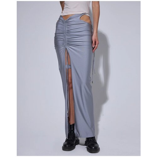 Юбка MARDO._, макси, разрез, размер S, серый