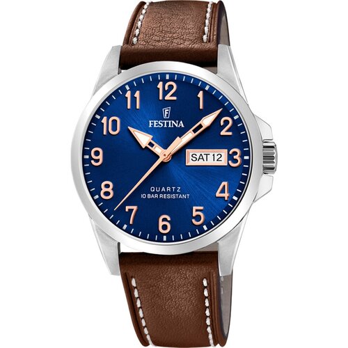 Наручные часы FESTINA Classics, серебряный, синий наручные часы festina classics серебряный синий