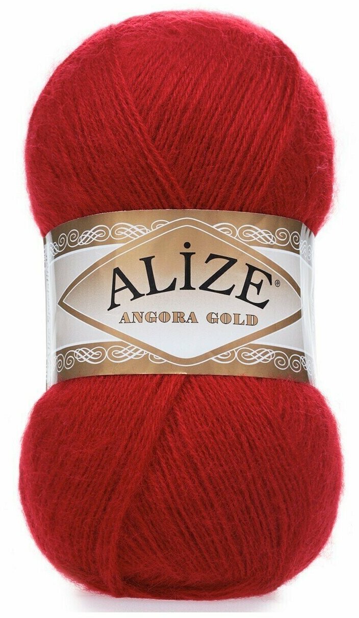 Пряжа Alize Angora gold (Ангора голд) цвет: 106 красный, 100гр. 550м. (20% шерсть, 80% акрил), 3 шт.