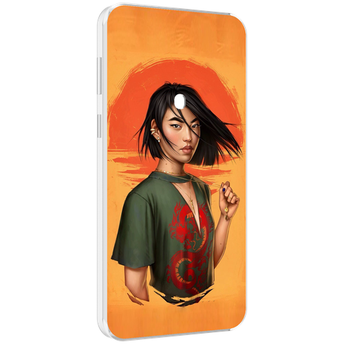 Чехол MyPads девушка-в-оранжевом-фоне женский для Meizu 16 Plus / 16th Plus задняя-панель-накладка-бампер