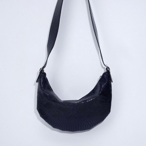 фото Сумка кросс-боди textura, фактура под рептилию, синий