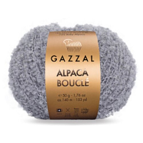 Gazzal alpaca boucle 75% бэби альпака 18% шерсть супервош 7% полиамид;50гр-140м(1 моток)