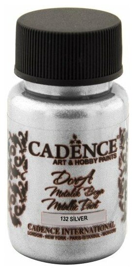 Акриловая краска Cadence Dora Metallic Paint. Silver-132