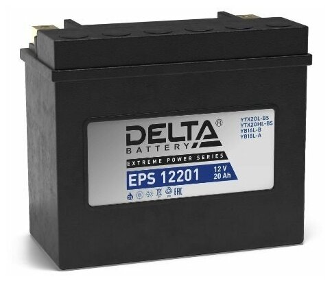 Аккумулятор 12V - 20 А/ч "Delta EPS" (YTX20HL-BS, YTX20L-BS) (EPS 12201)