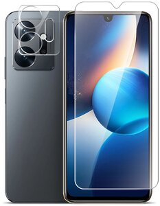 Фото Защитное стекло на Infinix Zero 20 (Инфиникс Зеро 20) на Экран и Камеру, (гибридное: пленка стекловолокно), прозрачное тонкое Hybrid Glass, Miuko