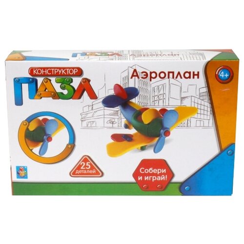 конструктор 1 toy коржик на корабле т19755 Конструктор 1 TOY Пазл Т59950 Аэроплан, 25 дет.