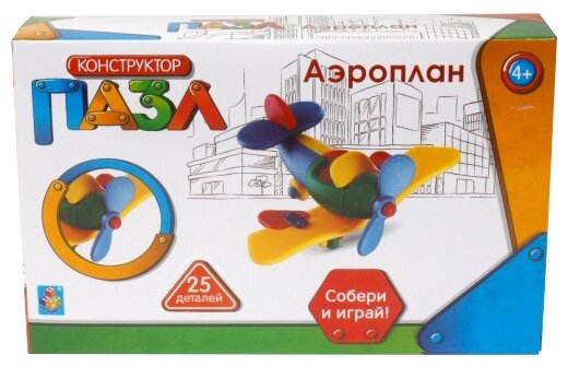 1toy конструктор - пазл "Аэроплан" 25 деталей (Т59950)