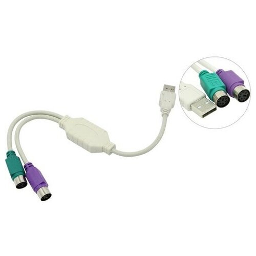 Кабель USB -> 2x PS/2 Espada EUSBM/2xPS/220 переходник адаптер espada usb ps 2 usb eusbm ps 2f 0 03 м зелeный