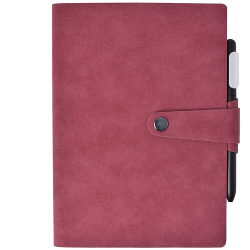 Бизнес-блокнот Artlez Snail Book-M, бордовый, А5, с ручкой, экокожа нубук