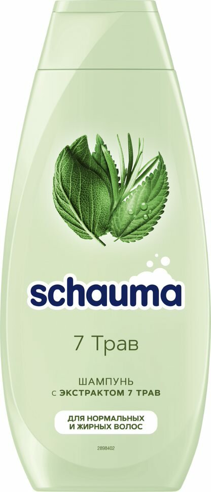 Шампунь "Schauma 7 трав", для нормальных и жирных волос, 400мл
