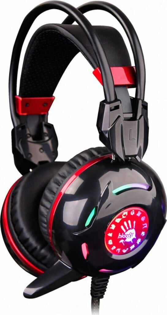 Наушники с микрофоном A4Tech Bloody G300 черный/красный 1.8м мониторные оголовье (G300 BLACK+RED)