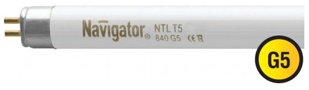 Лампа люминесцентная 94 106 NTL-T5-06-840-G5 6Вт T5 4200К G5 Navigator 94106(2 штук.)