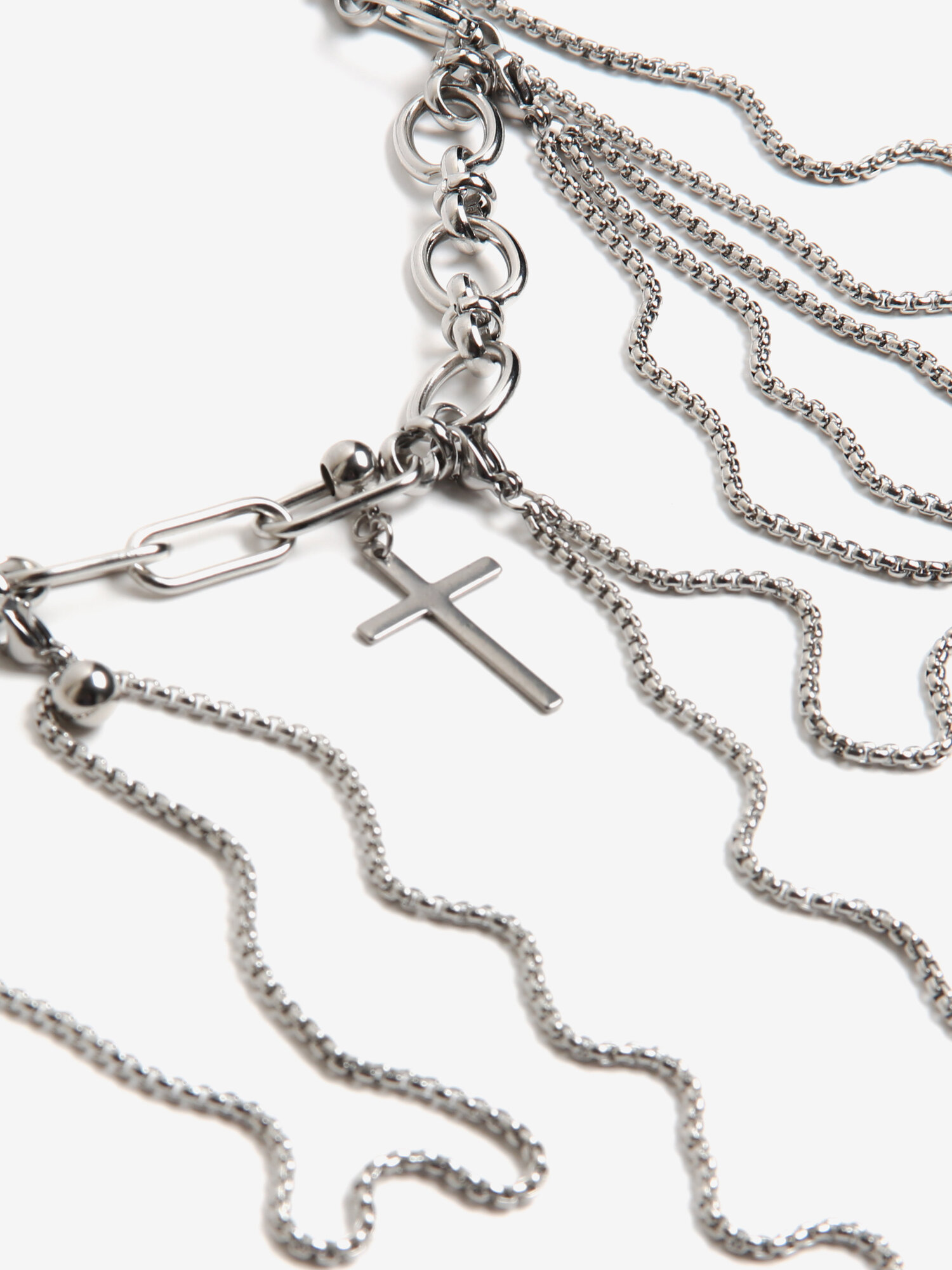 Колье ДУША_BRAND, длина 36 см, серебристый — фото 1