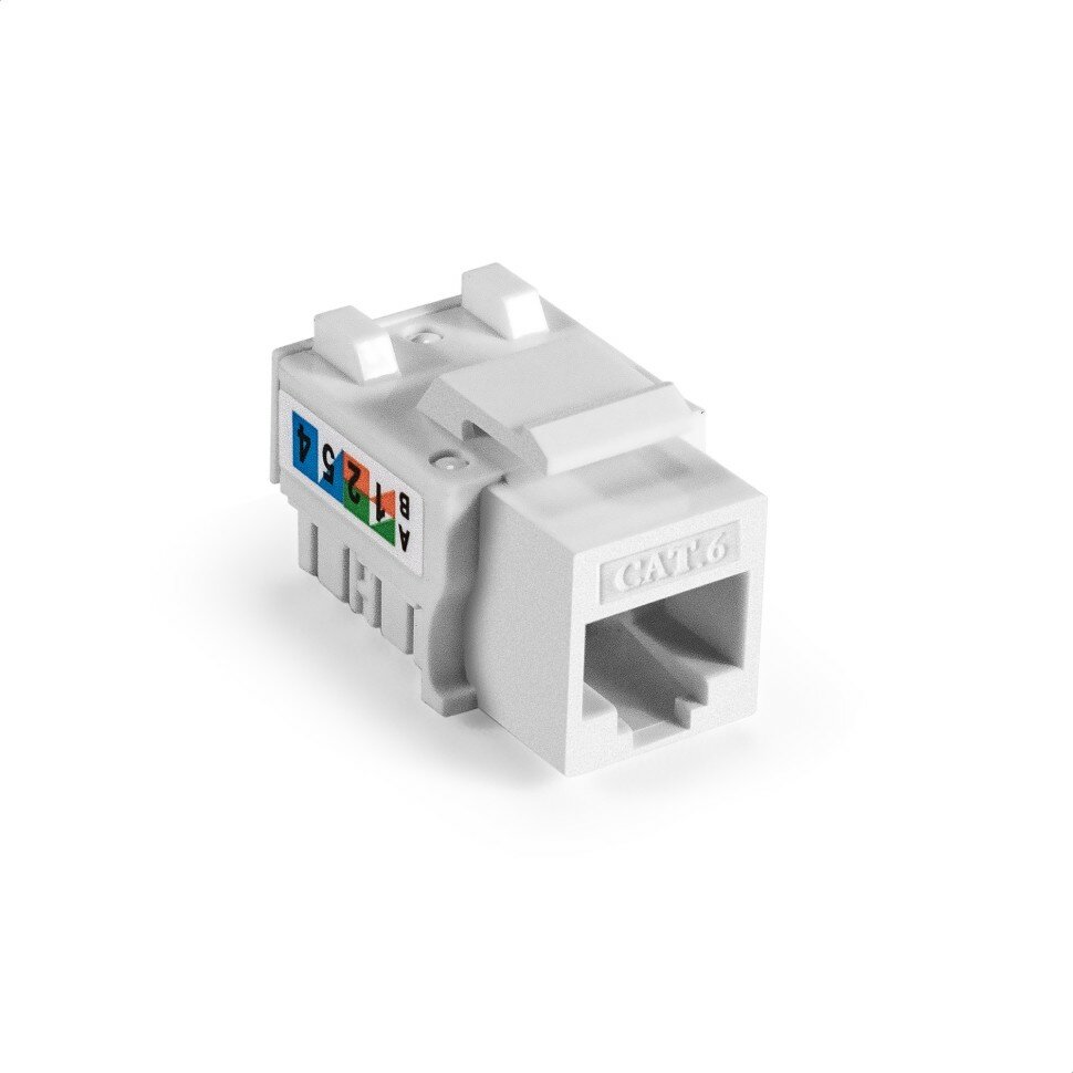 Модуль-вставка Keystone Jack RJ-45 ExeGate KJ-8P8C-U-C6-90-110 (Кат.6, неэкранированная, 90 градусов, IDC 110) (EX297265RUS)
